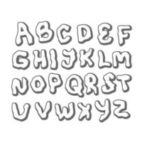 Set of bubble groovy style alphabet of latin letters. vector