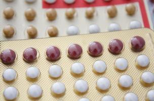 Colorful oral contraceptive pill photo