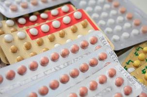 Colorful oral contraceptive pill photo