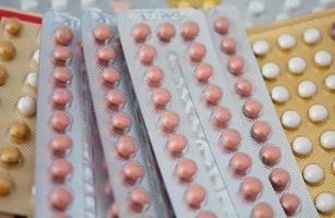 Colorful oral contraceptive pill photo