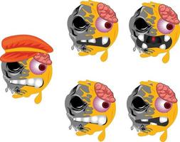 Zombie emoji vector set