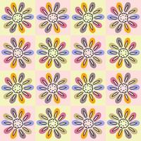 Groovy Rainbow Daisy retro de patrones sin fisuras en el estilo de los años 70. vector