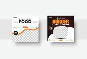 special food social media post design template vector