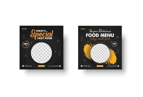 special food social media post design template vector