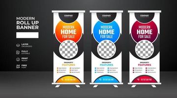 Modern and creative Real Estate Roll Up Banner template vector