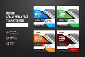 Modern and creative real Estate social media post template vector