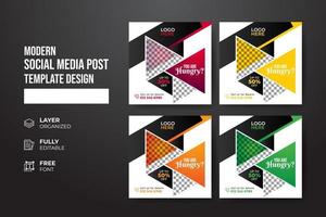Modern and creative Food and restaurant social media post template vector