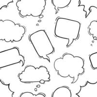 seamless pattern bubble chat or speech with doodle style vector