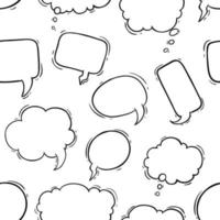 seamless pattern bubble chat or speech with doodle style vector