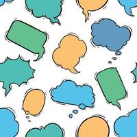 seamless pattern bubble chat or speech with doodle style vector