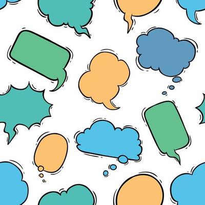 seamless pattern bubble chat or speech with doodle style