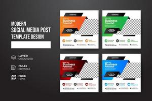 Modern and creative Corporate company promotion social media post template vector