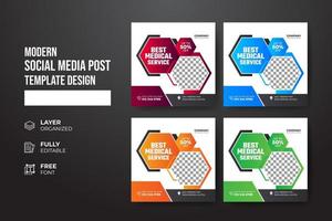 Modern and creative Healthcare medical social media post template vector