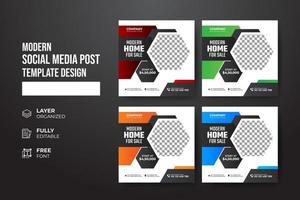 Modern and creative real Estate social media post template vector