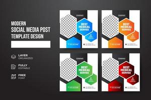 Modern and creative Healthcare medical social media post template vector