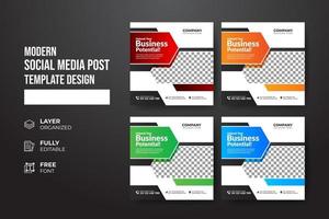 Modern and creative Corporate company promotion social media post template vector