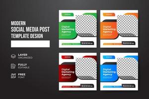 Modern and creative Corporate company promotion social media post template vector