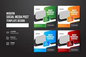 Modern and creative Healthcare medical social media post template vector