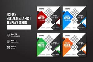 Modern and creative real Estate social media post template vector