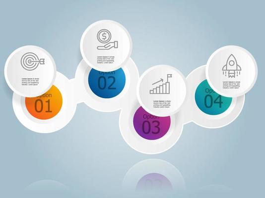 abstract horizontal circle timeline infographics