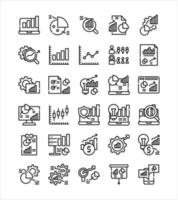 data analytics report business organization simple line icon vector