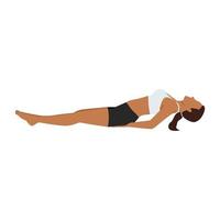 Woman doing fish pose matsyasana exercise. Flat vector illustration isolated on white background