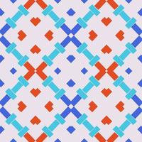 Geometric eye pattern, silver, blue, red on a white background. vector