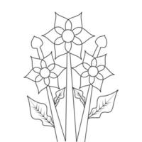 closeup natural branch flower coloring page element of decorative illustration vector