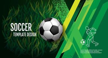 diseño de plantilla de fútbol, banner de fútbol, diseño de diseño deportivo, ilustración vectorial vector