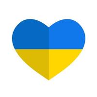 The flag of Ukraine in the shape of a heart vector