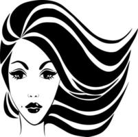 Illustration of a female face. Vector graphics. A beautiful girl. Logo. Icon.