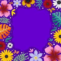 Colorful Summer Floral Frame Background vector