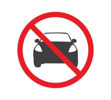 Circle Prohibited Sign For No Car. No Parking Sign. Vector illustration