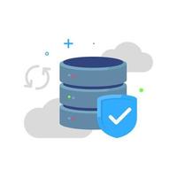 safe on cloud storage, automatically back up files periodically concept illustration flat design vector eps10. modern graphic element for landing page, empty state ui, infographic, icon