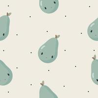 Seamless Pattern with Pear. Vector illustration. For greeting card, posters, banners, the card, printing on the pack, printing on clothes, fabric, wallpaper.