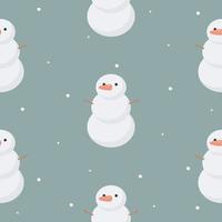 Seamless Pattern with Snowman. Vector illustration. For greeting card, posters, banners, the card, printing on the pack, printing on clothes, fabric, wallpaper.