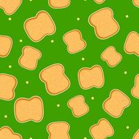 Cute funny sliced toast bread pattern character. Vector hand drawn cartoon kawaii character illustration icon. Isolated on white background. Sliced toast bread character concept