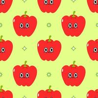 Cute funny red pepper concept seamless pattern. Vector hand drawn cartoon kawaii character illustration icon. Cute kawaii pepper cartoon seamless pattern concept
