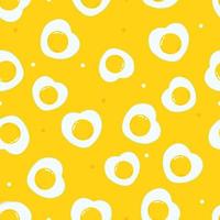 Cute funny fried egg yellow pattern character. Vector hand drawn cartoon kawaii character illustration icon. Fried egg character concept