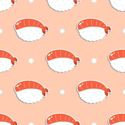 Cute funny sushi concept seamless blue pattern. Vector hand drawn cartoon kawaii character illustration icon. Cute kawaii sushi cartoon seamless pattern concept