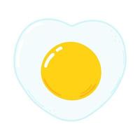 Cute funny fried egg character. Vector hand drawn cartoon kawaii character illustration icon. Isolated on white background. Fried egg character concept