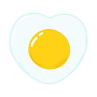 Cute funny fried egg character. Vector hand drawn cartoon kawaii character illustration icon. Isolated on white background. Fried egg character concept