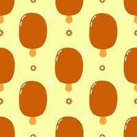 Cute funny ice cream pattern character. Vector hand drawn cartoon kawaii character illustration icon. Isolated on white background. Ice cream character concept