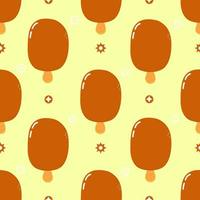 Cute funny ice cream pattern character. Vector hand drawn cartoon kawaii character illustration icon. Isolated on white background. Ice cream character concept