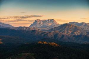 Scenery of Doi Luang Chiang Dao mountain in national park at the sunset from Den TV viewpoint photo