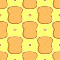 Cute funny sliced toast bread pattern character. Vector hand drawn cartoon kawaii character illustration icon. Isolated on white background. Sliced toast bread character concept