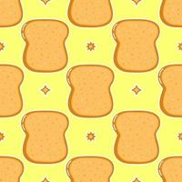 Cute funny sliced toast bread pattern character. Vector hand drawn cartoon kawaii character illustration icon. Isolated on white background. Sliced toast bread character concept