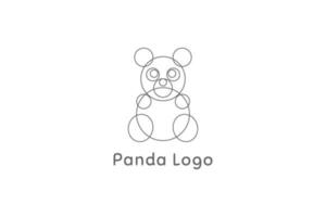 minimalist fun and cute panda logo vector