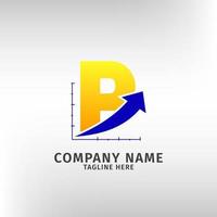 letter P traffic sales icon logo template for marketing company and financial or any other business vector
