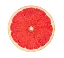 Grapefruit isolated on white background. Round slice of fresh fruit. With clipping path. photo